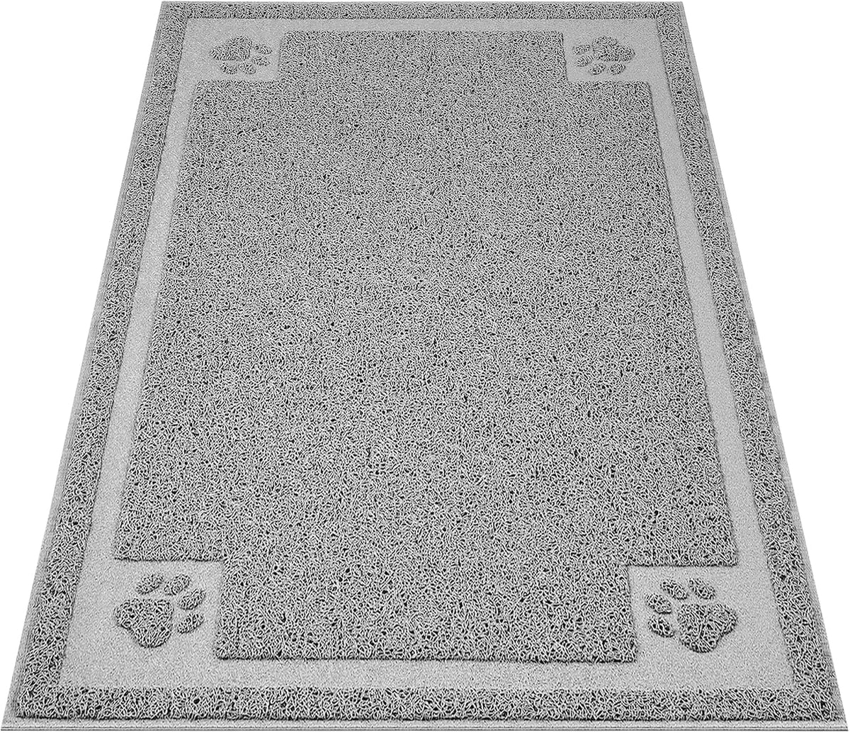 UPSKY Large Cat Litter Mat Trapper 35"×23", Waterproof, Non-Slip - Light Grey
