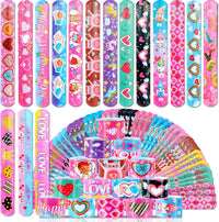 48Pcs Holiday Bracelets Party Favors for Kids Slap Bracelets Holiday - Valentine's Day