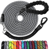 Long Dog Leash 15 FT: Heavy Duty Rope Leashes for Dogs Training - dark grey / 10ft*1/3''