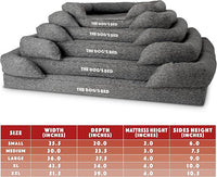 The Dog’s Bed, Large Grey Linen 36x27, Memory Foam, Pain Relief: Arthritis, Hip & Elbow Dysplasia, Post Surgery, Lameness, Supportive, Calming, Waterproof Washable Cover, Veterinary Approved