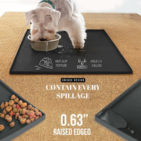 AVERYDAY 32x24 Waterproof Silicone Dog Food Mat - Black / 18" x 10" - image 3