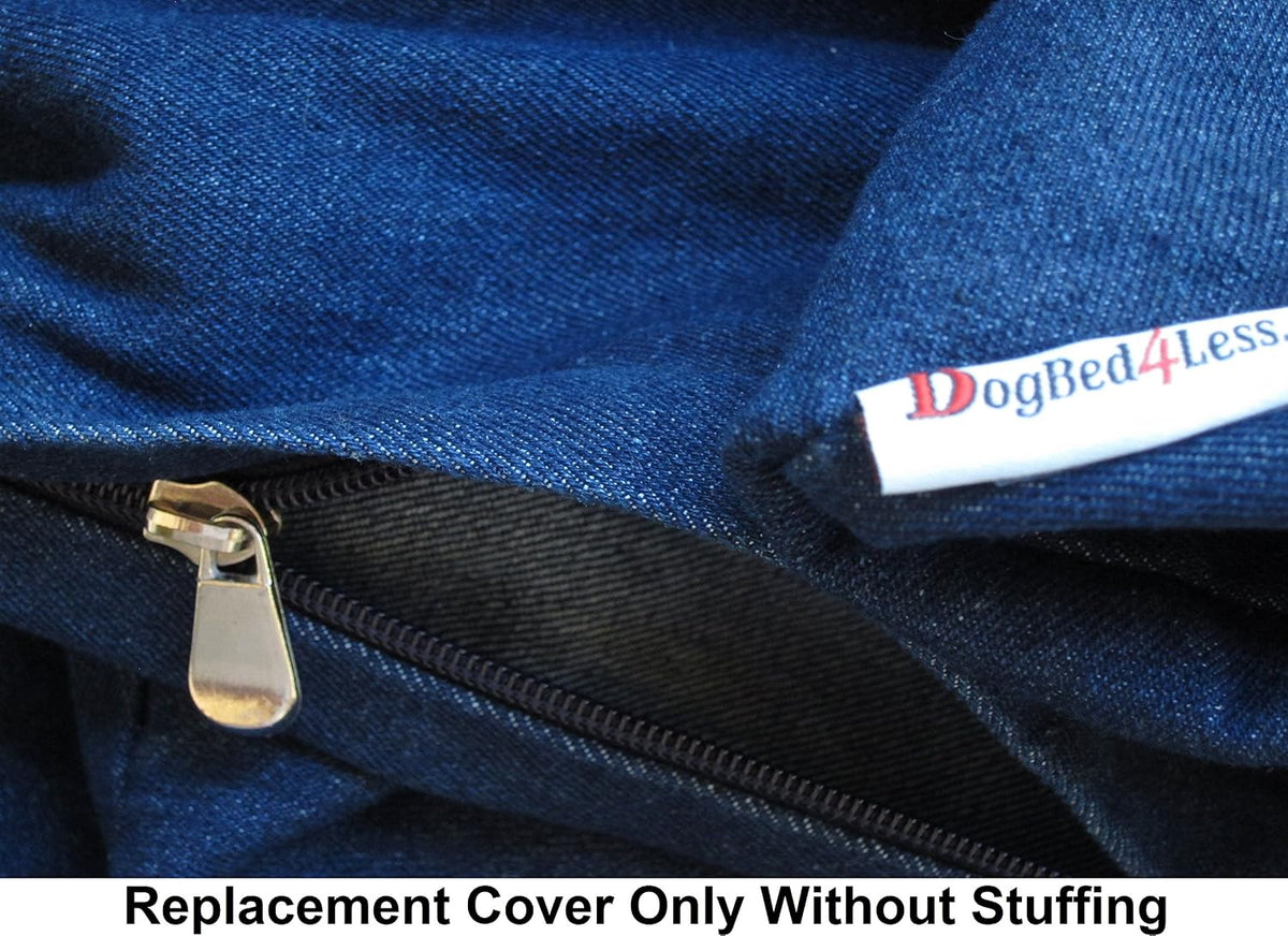 Dogbed4less 40X35X4 Inches Blue Color Durable Denim Jean Dog Pet Bed - 55"X37"X4" - image 4