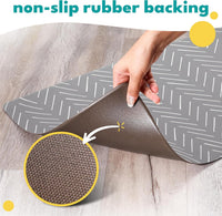 Dog Mat for Food and Water, Cat Feeding Mat - 16.5"L x 26"W / Gray Mud Cloth - image 3