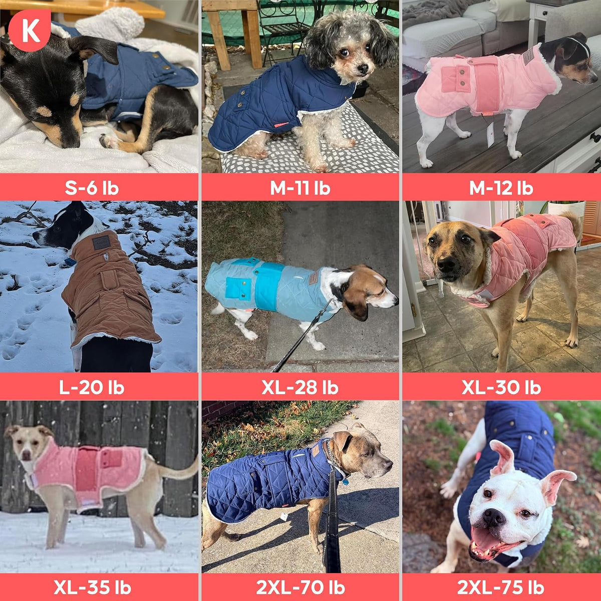 KYEESE Waterproof & Windproof Dog Coat for Small Dogs Puffer Jacket – Essentials for Dogs - X-Large / 10# Mist Blue - image 2