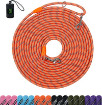 Long Dog Training Leash，Heavy Duty Reflective Rope Lead for Small - Orange / 15FT