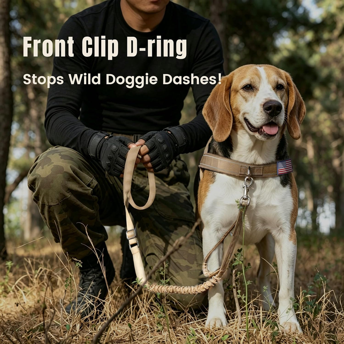 Forestpaw No Pull Dog Harness with Large Handle, Comfortable, L - M: Chest 23-28", Fit 28-50 lbs / Brown - image 3