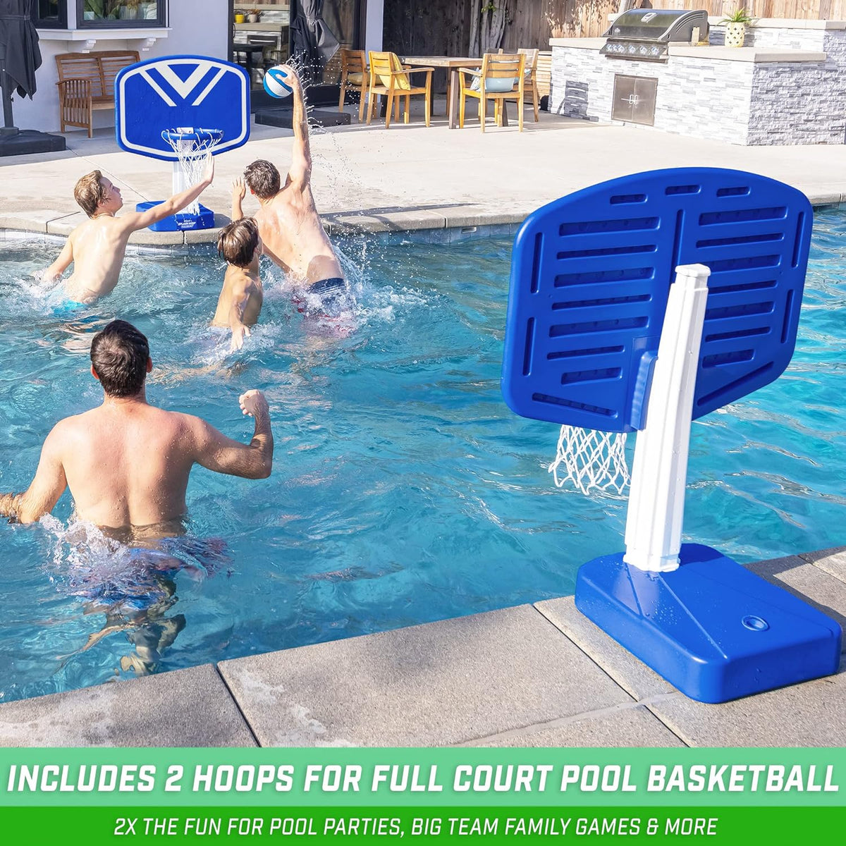 GoSports Splash Hoop 2-in-1 Full Court Pool Basketball & Volleyball - image 3