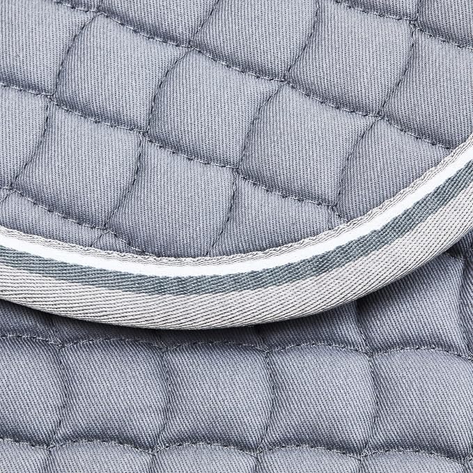 HORZE Adepto Padded All Purpose Quilted Equestrian Saddle Pad for Horses with Two-Tone Trim