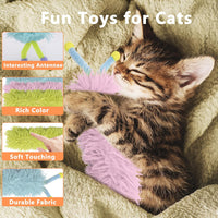 3 Pack Catnip Toys, Soft and Durable Cat Pillows Toys - A-Green+Blue+Pink - image 3