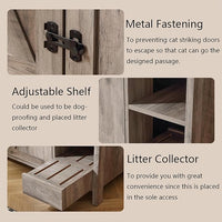 31.9'' Small Cat Litter Enclosure,Adjustable Shelf for Dog Proof and Storage,Locks Added for cat,Cat Litter Collector,Small Indoor Cat House,Grey