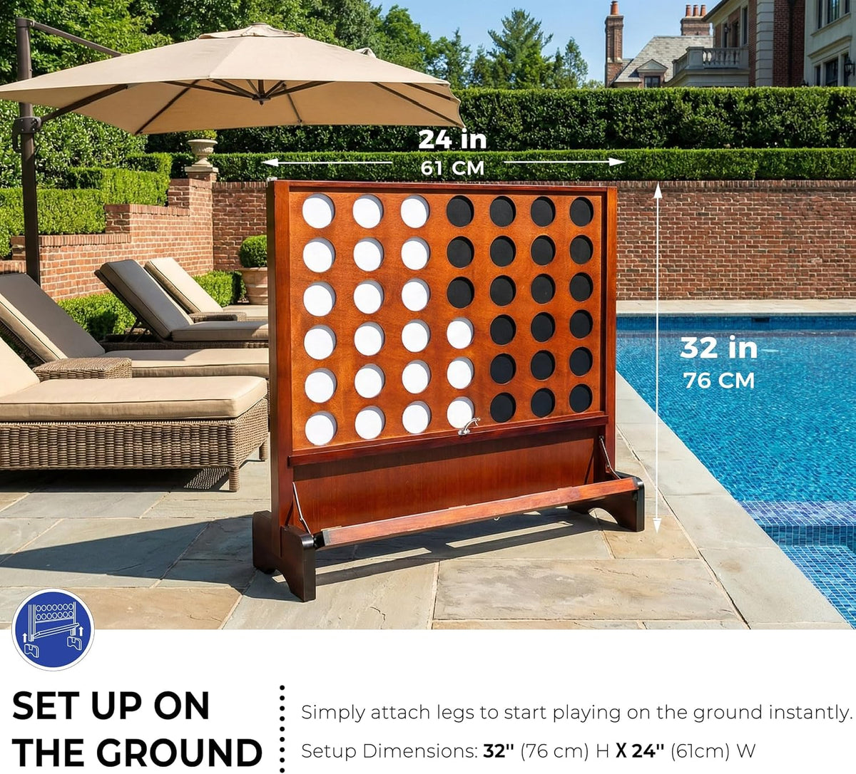 SPORT BEATS giant wooden 4 in a row connect game with catch tray and plastic coins - view 8