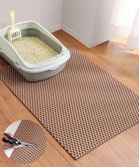 Cat Litter Mat, Cut to Fit Any Place - Khaki / 23x17 Inch