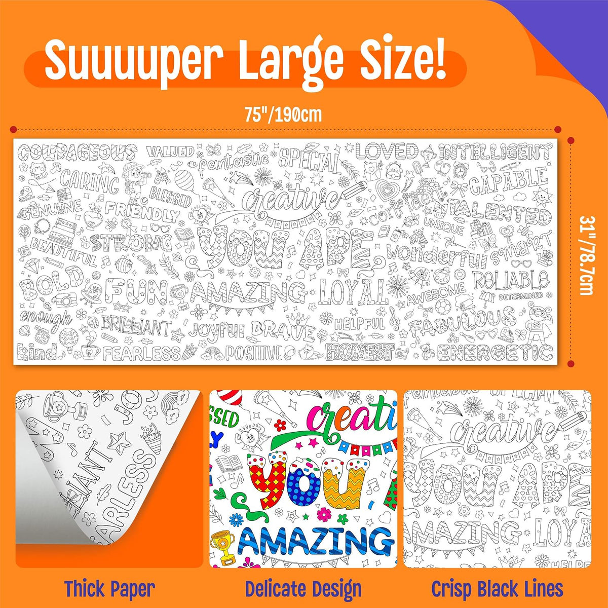 SpriteGru jumbo Halloween coloring poster with ghosts, pumpkins and witches - view 11