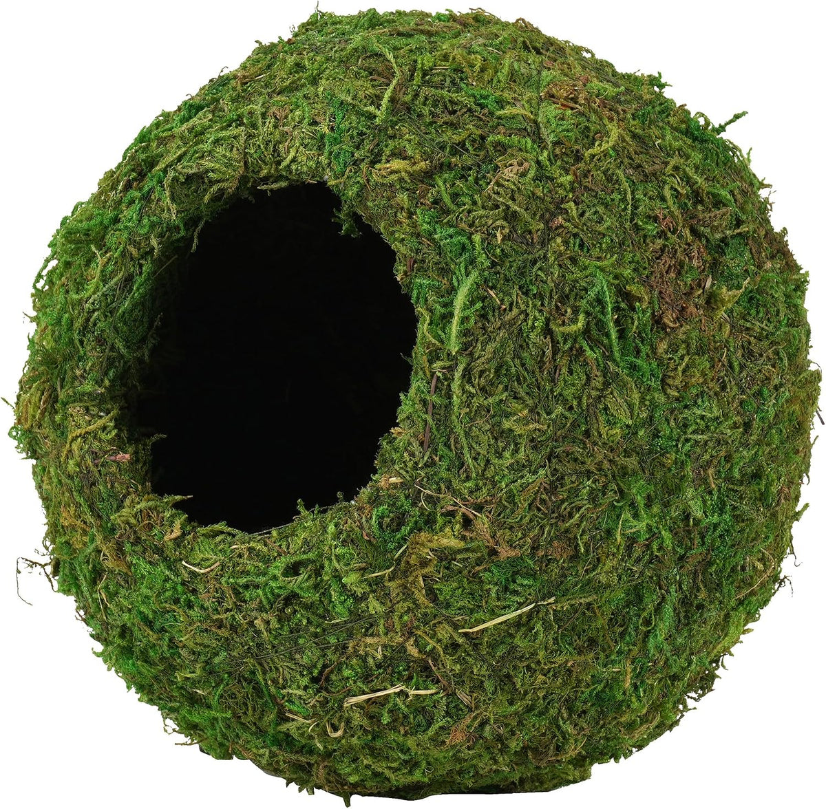 USMOLA Mossy Caves, Artificial Green Moss Caves Hide for Pet Reptile Frogs and Snakes, Terrarium - 6" - Woodland Green