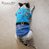 Parisian Pet Embroidered Dog Police Costume - Cop Costume for Dogs - 100% Cotton & Polyester - Blue, Medium Size