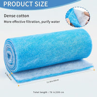 12" x 78" Aquarium Filter Sponge Fish Tank Pond Filter Media Filters Pad for Fish Tank,Filter Freshwater, Saltwater Aquariums, Reusable Fish Pond Filter Material, 0.78" Thick,Blue