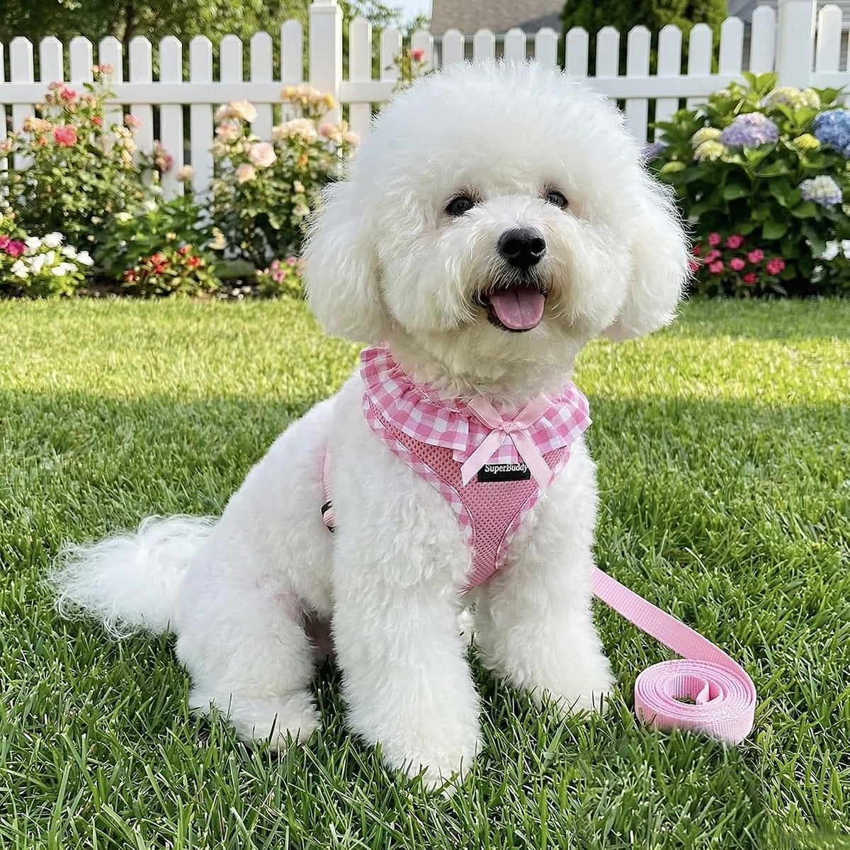 SuperBuddy Upgraded Soft Mesh Dog Harness - S (Neck Girth 11"; Chest Girth: 12"-16") / Adorable Pink-2 - image 3