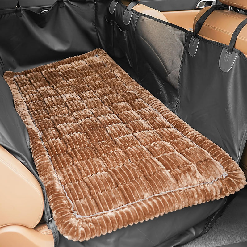 Backseat Dog Bed Mat for Car, Non-Slip Dog Bed for Car Back Seat – Essentials for Dogs - Brown / 51.1"L x 23.6"W x 1.5"Th