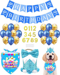 PET SHOW Pink Crown Dog Birthday Party Hat for Girls Reusable - Blue Birthday Kit