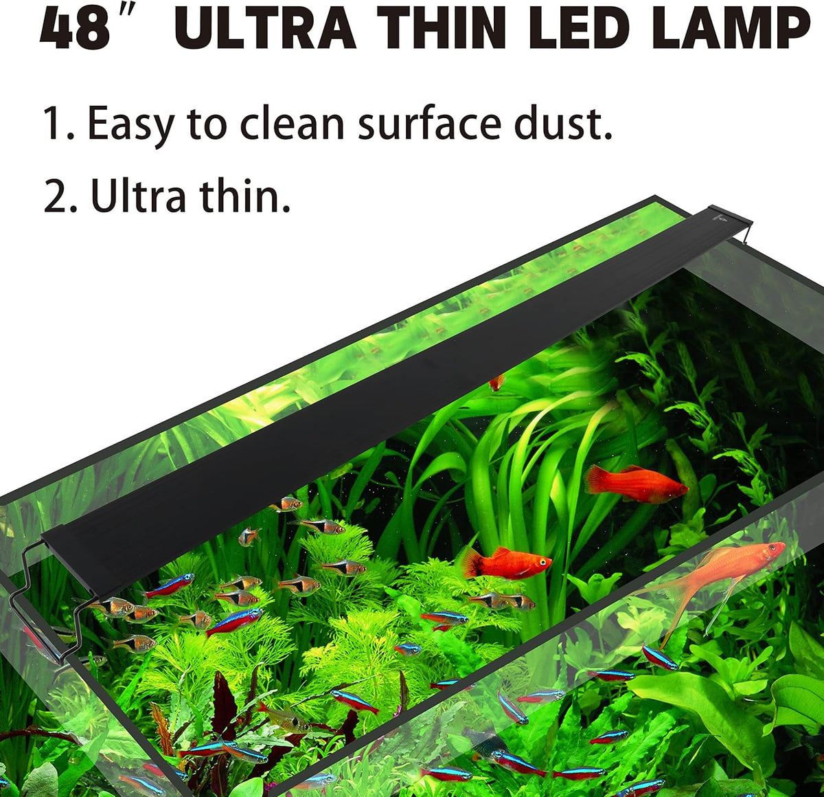 Ultra-Slim Full Spectrum LED Aquarium Light with Adjustable - 48-54" - image 4