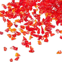 TWINKLING High Luster Fire Glass Gravel Stone Glitter,Broken Glass,Fire Gems Chips,Crushed Glass for Fire Pit Crafts Resin Art Aquarium Garden Decoration,3-6mm,1-Pound Jar (Red)