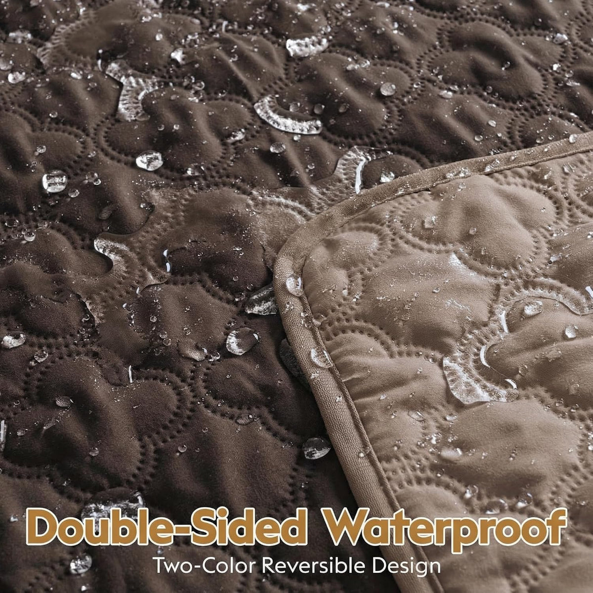 FunFurry Waterproof Dog Blanket, Couch Cover for Dogs Washable - 82 X 102 Inch - 1 Pack / Dark＆light Brown - image 2