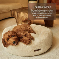 UnHide Floof Pet Bed - Medium (28" x 10") - Extra Soft Dog Bed - Removable Faux Fur Cover - Machine Washable - Helps Ease Pet Anxiety & Provides The Perfect Sleep - Charcoal Charlie