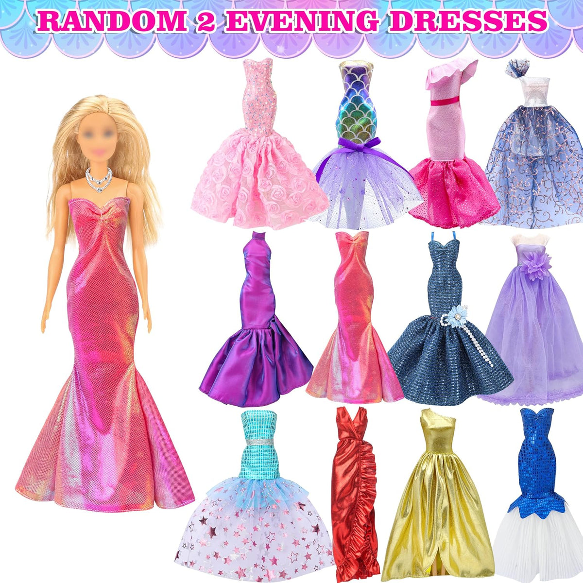 Style Shine 100 Pcs Doll Clothes & Accessories Toy for 11.5 Inch Doll – Fun for Kids & Family - S-Cloth - image 3