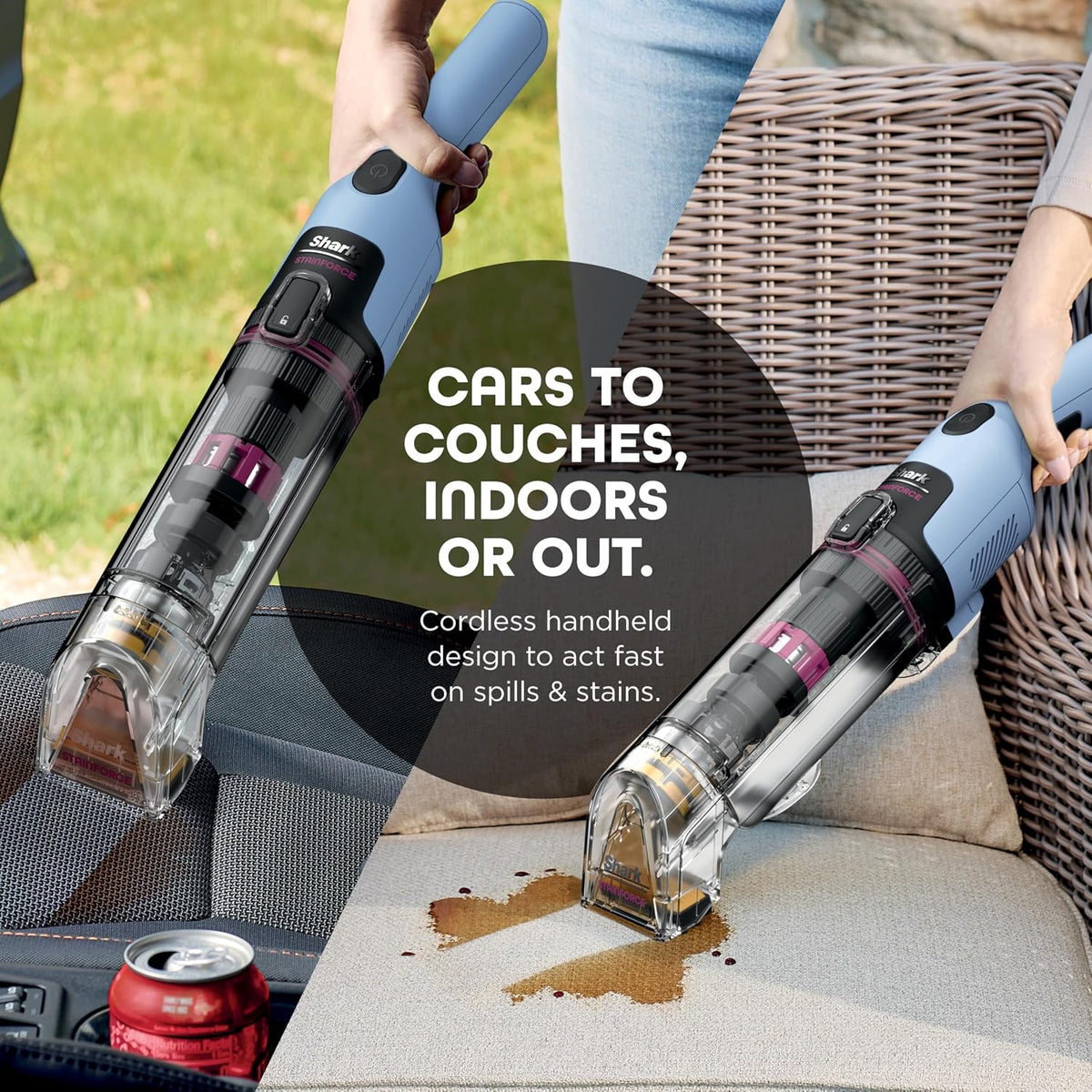 Shark StainForce Cordless Stain, Odor & Urine Remover, 2 Tools - Glacier Blue - image 2