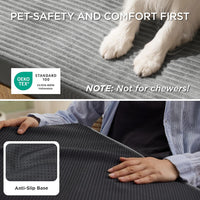Bedsure ComfyFleece Large Dog Bed for Crate with Washable Cover - 47x29x4 / Charcoal Grey - image 4