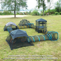 Cat Play Tunnel + Cube for Indoor and Outdoor, Cat Playpen - 3pcs Cube with 2 Tunnels - image 3