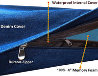 Extra Large Orthopedic Memory Foam Dog Bed for Large Dogs - 47.0"L x 29.0"W x 4.0"Th / Navy Blue - image 3