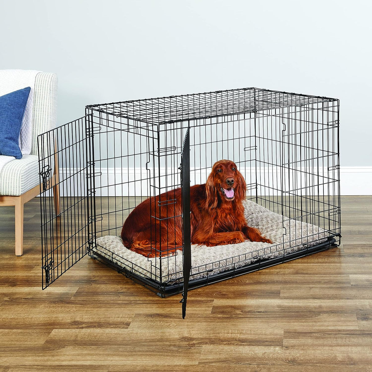 New World by Midwest 42-Inch Single Door Crate, for Large Breeds - Double Door - Black / Large (42"L) - image 2