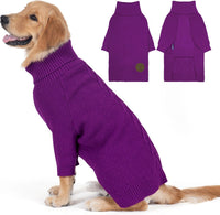 Dog Sweater Long Sleeve Warm Knit Sweaters for Small Dogs Cats Boy – Essentials for Dogs - Purple / XXX-Large