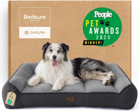 Bedsure SupportMax Extra Thick Orthopedic XL Dog Beds Large Sized Dog – Essentials for Dogs - Grey / 42"l X 30"w X 9.5"th