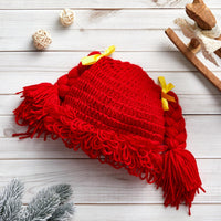 Halloween Cabbage Costume Yarn Wig - Red 4 / Long Braided Pigtails - image 4