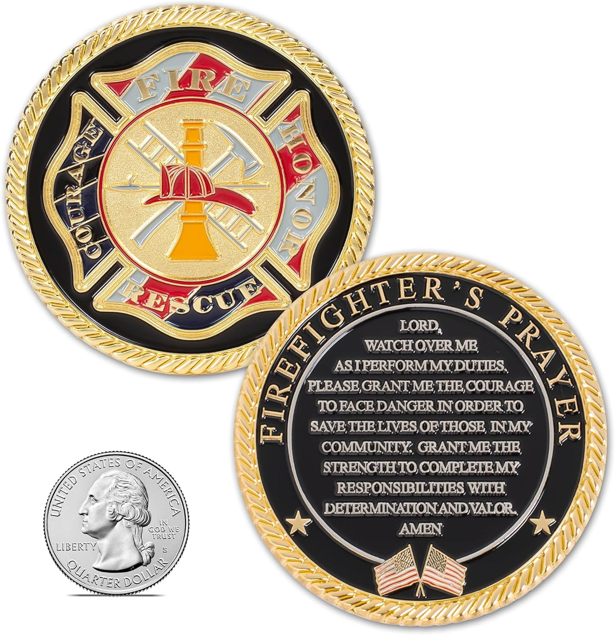 Military Gift Shop Air Force Armed Forces Prayer Coin - Fire - image 2