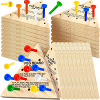 Zhanmai 3 Sets Wooden Triangle Peg Travel Game - Multi-color Peg / 10