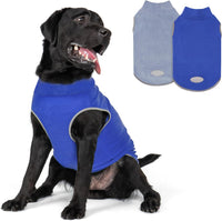 2 Pack Fleece Dog Sweater Pullover Lightweight Reflective Jacket – Essentials for Dogs - Blue & Mist Blue / XXX-Large