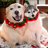 Huxley & Kent Ruff Pet Scrunchy | Elf (Extra-Small) | Festive Christmas/Holiday Neckwear for Dogs/Cats | Fun Stretchable Costume Accessory | Soft Collar with Bells