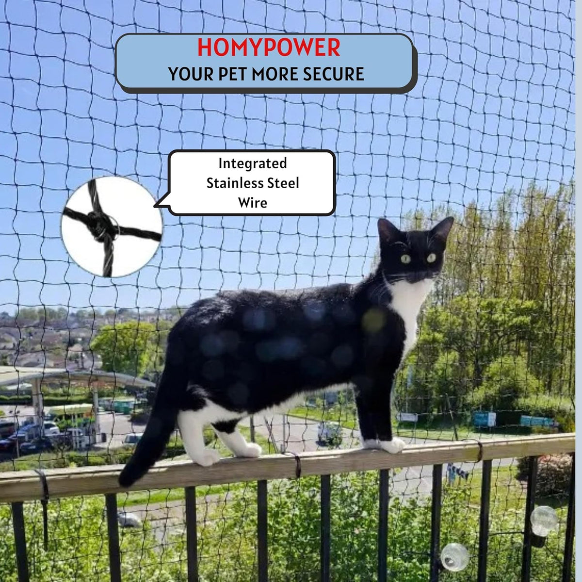 Cat Netting Balcony, Safety Net for Cat - 10x20 ft - image 4