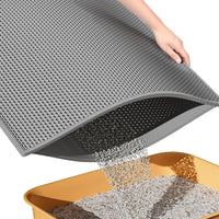 ESTHELLO Cat Litter Mat Honeycomb Double Layer Design 24’’ x 15’’ Gray – Daily Care for Cats - Gray / 30x24 Inch