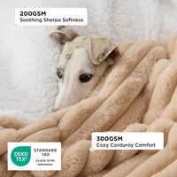 Bedsure ComfyFleece Waterproof Dog Blankets for Large Dogs - S(25x35")-1pc / Sandy Beige - image 2