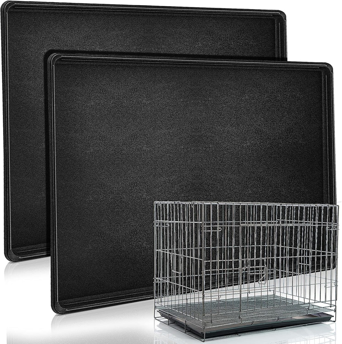 2 Pcs Dog Crate Tray 42" Replacement, Plastic Bottom Pan – Essentials for Dogs - 30"