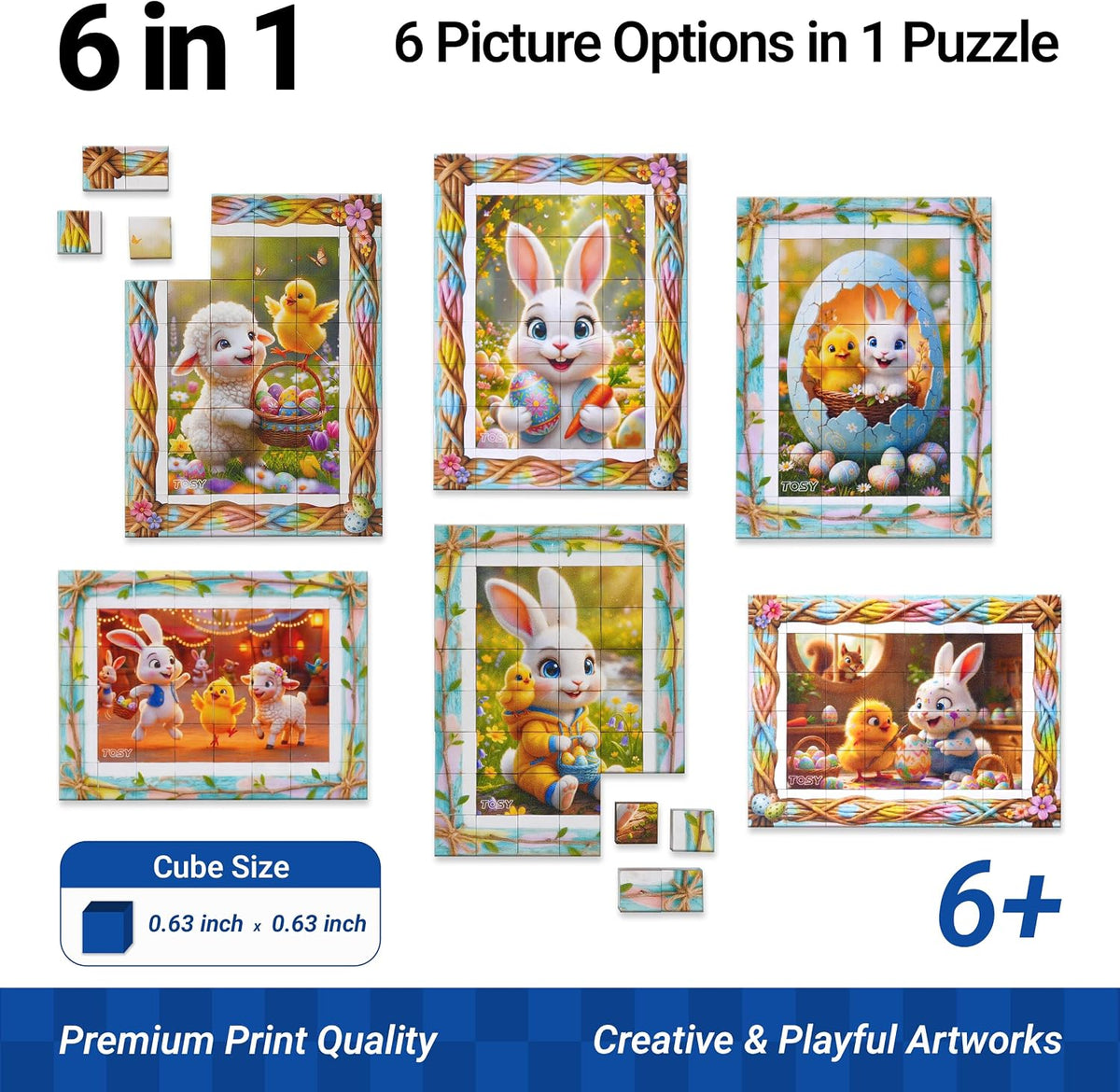 TOSY Picture Cube Enchanted Holiday 6-in-1 magnetic picture puzzle in frame - view 14