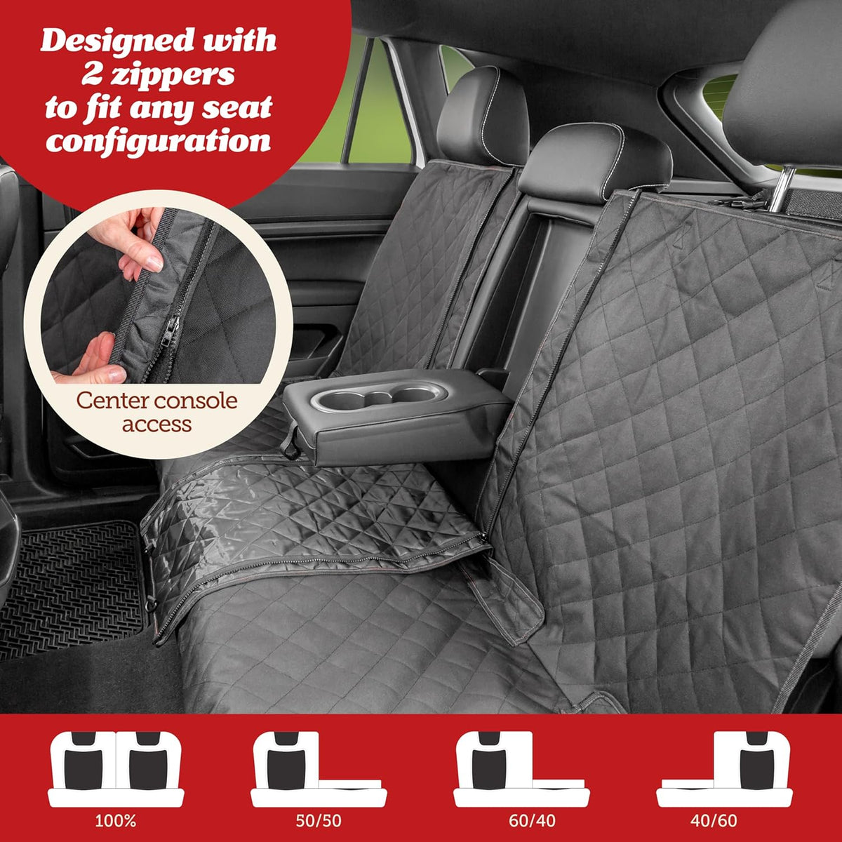 Lusso Gear Dog Car Seat Cover - Premium Edition - Gray - image 3