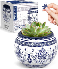 PieceRelax Unique 3D Puzzle Planter, 80 Plastic Pieces [K1101] - Classic Ornamental Style