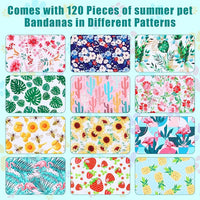 Amylove 120 Pcs Halloween Dog Bandanas Bulk Holiday Triangle Dog Pack Puppy Kerchief Bandana Adjustable Pet Scarf for Pet Cat Costume Accessories Decor(Flower)