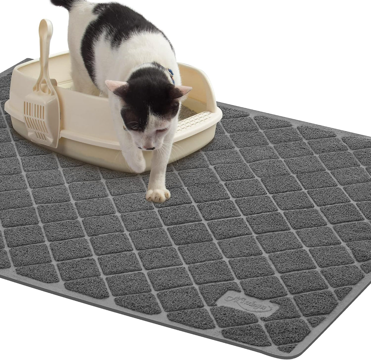 Niubya Premium Cat Litter Mat - Dark Grey / 1 Count (Pack of 1) / 35" x 23"