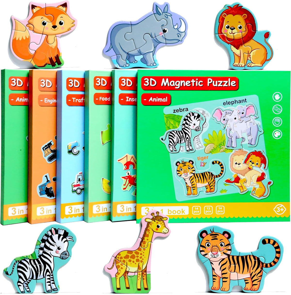 Magnetic Puzzles for Kids Ages 3-5 - Animal